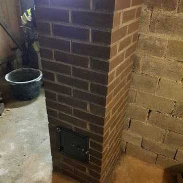 Ny pipe muret opp med keramisk innerrør
